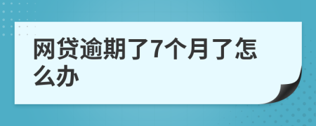 网贷逾期了7个月了怎么办