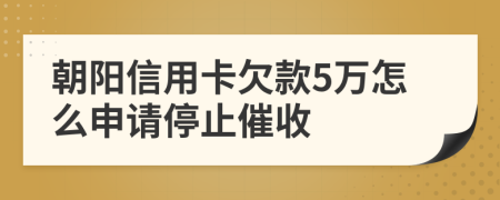 朝阳信用卡欠款5万怎么申请停止催收