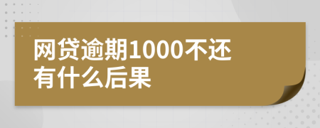 网贷逾期1000不还有什么后果