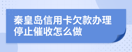 秦皇岛信用卡欠款办理停止催收怎么做