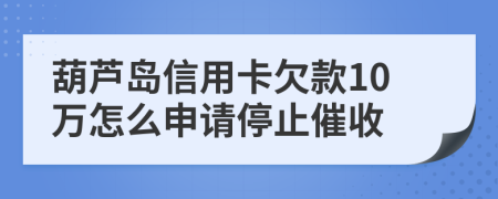 葫芦岛信用卡欠款10万怎么申请停止催收