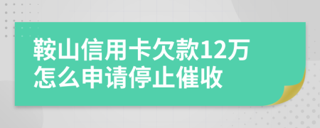 鞍山信用卡欠款12万怎么申请停止催收