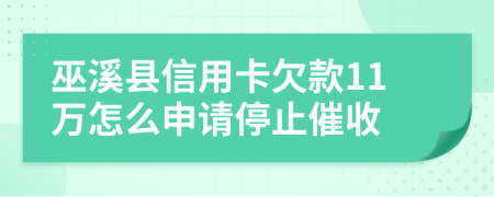 巫溪县信用卡欠款11万怎么申请停止催收