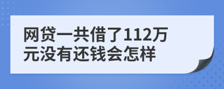 网贷一共借了112万元没有还钱会怎样