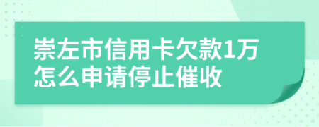 崇左市信用卡欠款1万怎么申请停止催收