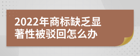 2022年商标缺乏显著性被驳回怎么办