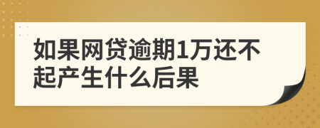 如果网贷逾期1万还不起产生什么后果