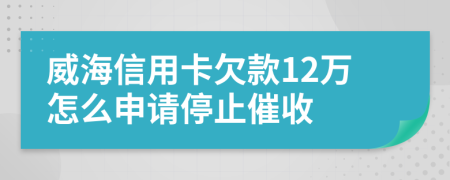 威海信用卡欠款12万怎么申请停止催收