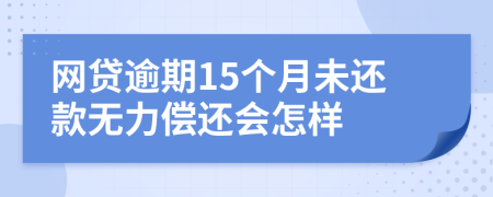 网贷逾期15个月未还款无力偿还会怎样