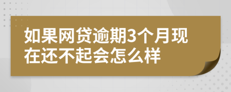 如果网贷逾期3个月现在还不起会怎么样