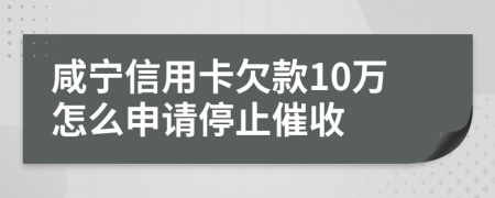 咸宁信用卡欠款10万怎么申请停止催收