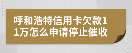 呼和浩特信用卡欠款11万怎么申请停止催收