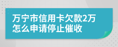 万宁市信用卡欠款2万怎么申请停止催收