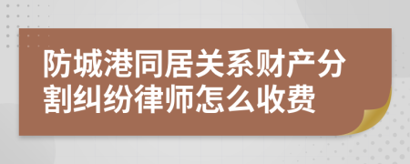 防城港同居关系财产分割纠纷律师怎么收费