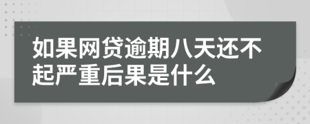 如果网贷逾期八天还不起严重后果是什么