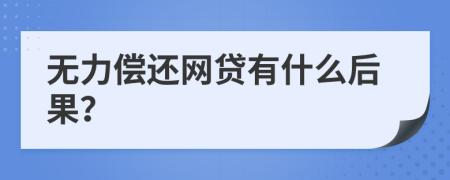 无力偿还网贷有什么后果？