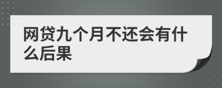 网贷九个月不还会有什么后果