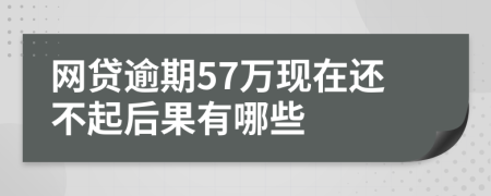 网贷逾期57万现在还不起后果有哪些