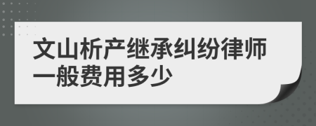 文山析产继承纠纷律师一般费用多少