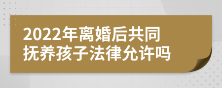 2022年离婚后共同抚养孩子法律允许吗