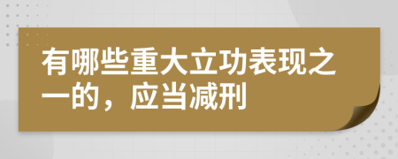 有哪些重大立功表现之一的，应当减刑