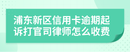 浦东新区信用卡逾期起诉打官司律师怎么收费