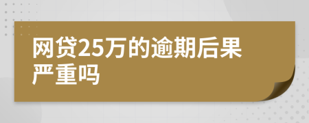 网贷25万的逾期后果严重吗