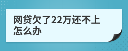 网贷欠了22万还不上怎么办