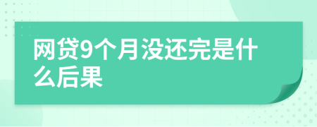 网贷9个月没还完是什么后果