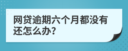 网贷逾期六个月都没有还怎么办？