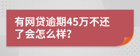 有网贷逾期45万不还了会怎么样？