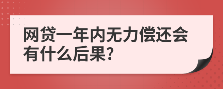 网贷一年内无力偿还会有什么后果？