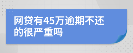 网贷有45万逾期不还的很严重吗