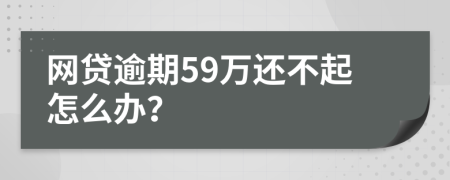 网贷逾期59万还不起怎么办？