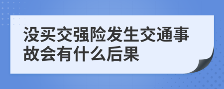 没买交强险发生交通事故会有什么后果