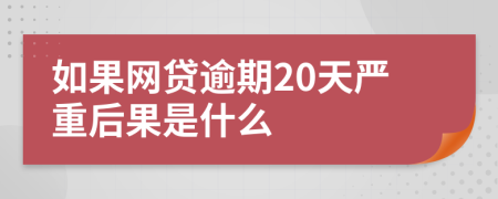 如果网贷逾期20天严重后果是什么