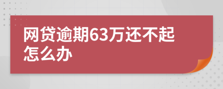 网贷逾期63万还不起怎么办