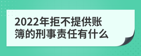 2022年拒不提供账簿的刑事责任有什么