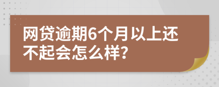 网贷逾期6个月以上还不起会怎么样？