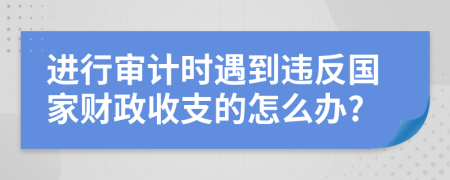 进行审计时遇到违反国家财政收支的怎么办?