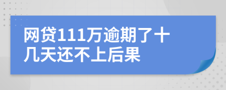网贷111万逾期了十几天还不上后果