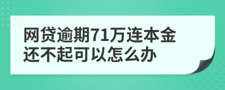 网贷逾期71万连本金还不起可以怎么办