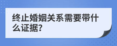 终止婚姻关系需要带什么证据？