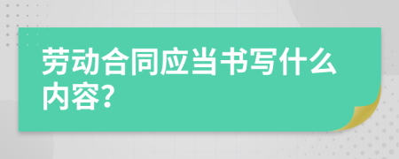 劳动合同应当书写什么内容？