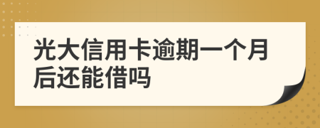 光大信用卡逾期一个月后还能借吗