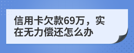 信用卡欠款69万，实在无力偿还怎么办