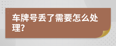 车牌号丢了需要怎么处理？