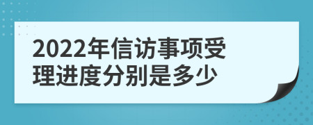 2022年信访事项受理进度分别是多少