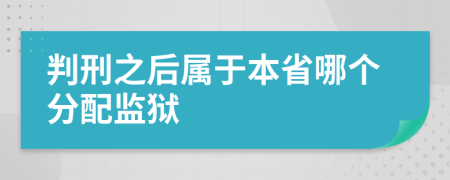 判刑之后属于本省哪个分配监狱