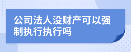 公司法人没财产可以强制执行执行吗